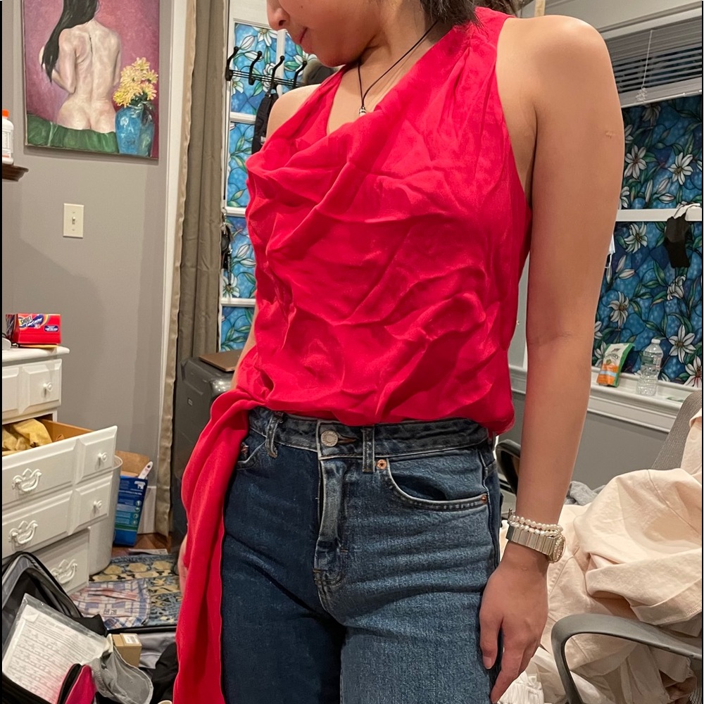 Haute hippie pink red top silk New With Tag